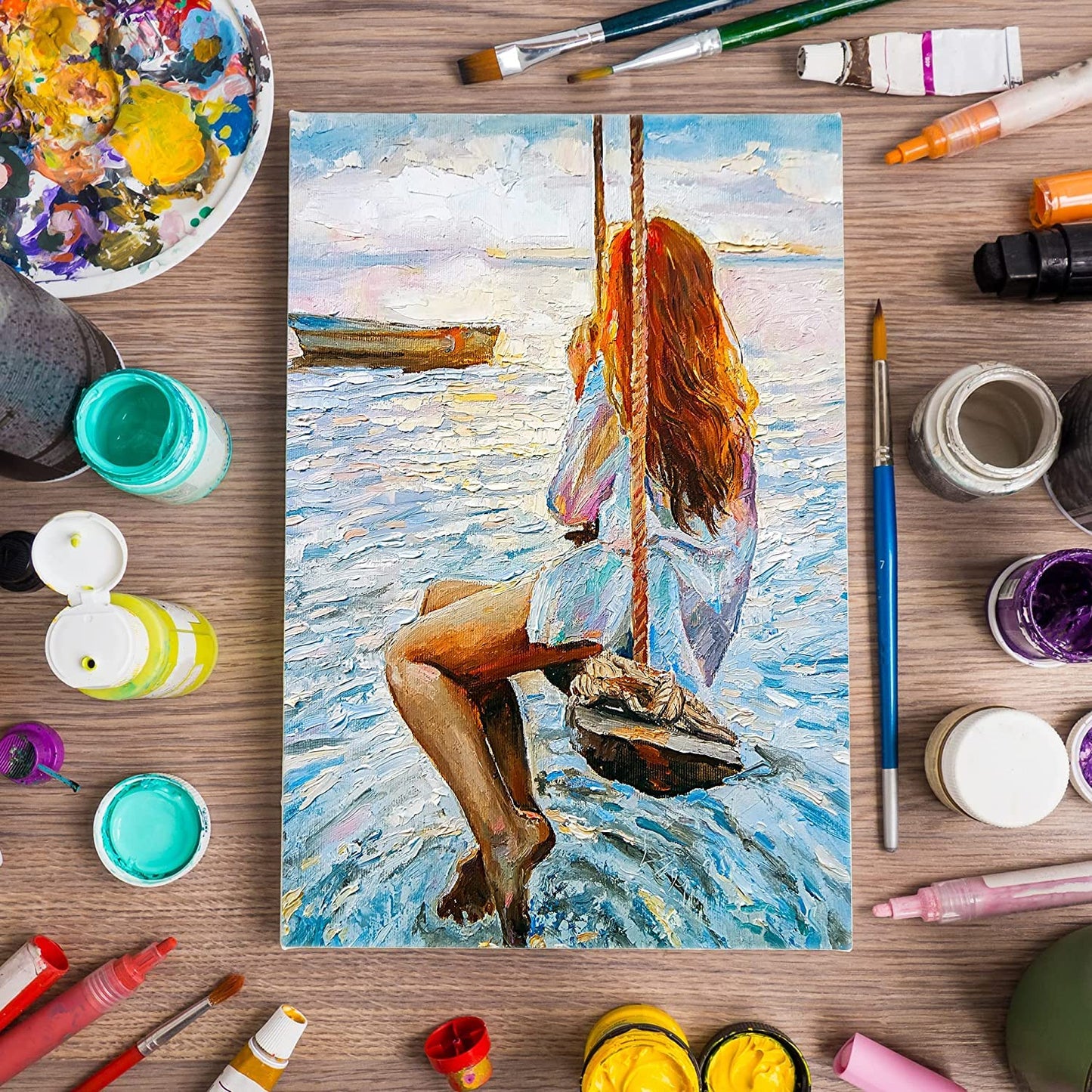 Stretched White Blank Canvas - 11x14 Inch, 8 Pack, Primed,100% Cotton,5/8 Inch Profile of Super Value Pack for Acrylics,Oils & Other Painting Media