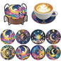 8 PCS Mystical Moon Diamond Art Coasters Diamond Art Coasters Kits with Holder Mystical Moon DIY Coasters for Beginners, Adults, Kids, Diamond Art Crafts Supplies