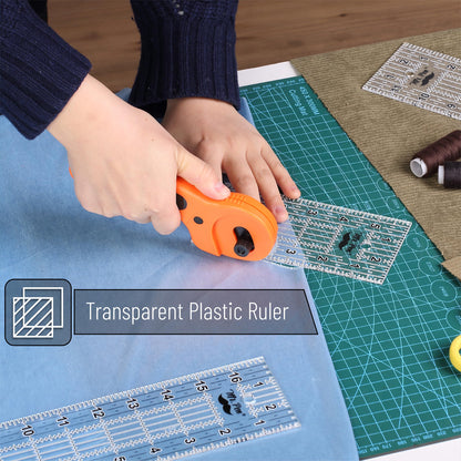 Sewing Ruler, 3 Pack, 6", 12" & 17", Acrylic Ruler, Quilting Ruler, Cutting Ruler, Acrylic Ruler for Cutting Fabric, Rulers for Quilting and Sewing, Non Slip Quilt Rulers, Sewing Supplies