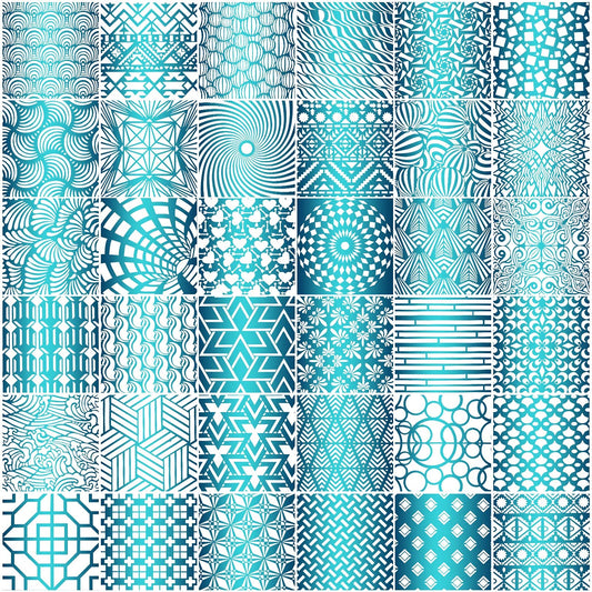 36 Pieces Geometric Stencils Painting Templates Mandala Art Drawing Stencil Templates for Scrapbooking Cookie Tile Furniture Wall Floor Decor Drawing Tracing DIY Art Supplies (7.87 x 7.87 Inches)
