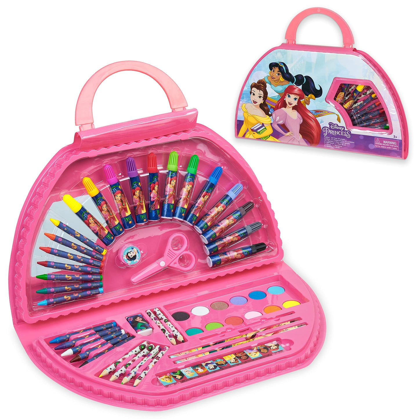 Stitch Kids Art Set 40 Plus Pieces Princess Kids Colouring Sets Paints Colouring Pencils Markers Crayons Travel Art Supplies Gifts for Kids (Pink Princess Set)