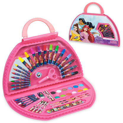 Stitch Kids Art Set 40 Plus Pieces Princess Kids Colouring Sets Paints Colouring Pencils Markers Crayons Travel Art Supplies Gifts for Kids (Pink Princess Set)