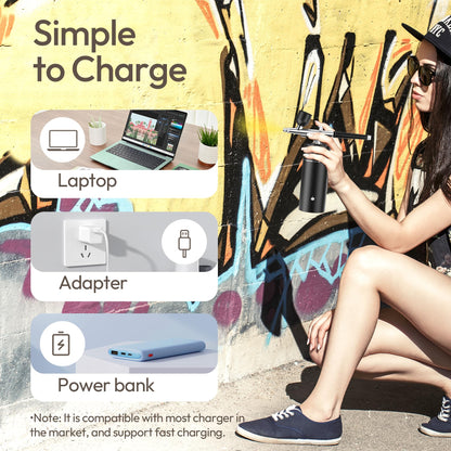 Airbrush Kit with Compressor 30PSI Portable Airbrush Gun Rechargeable Handheld Cordless Air Brush for Nails Art, Painting, Cake Decor, Cookie, Mode, Makeup, Barber (Black)