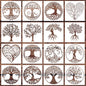 16Pcs 6 x 6 Inch Tree of Life Stencil, Reusable Stencils for Painting on Wood Decoration Painting Templates for Wall Floor DIY Decorations Christmas Gifts for Kids
