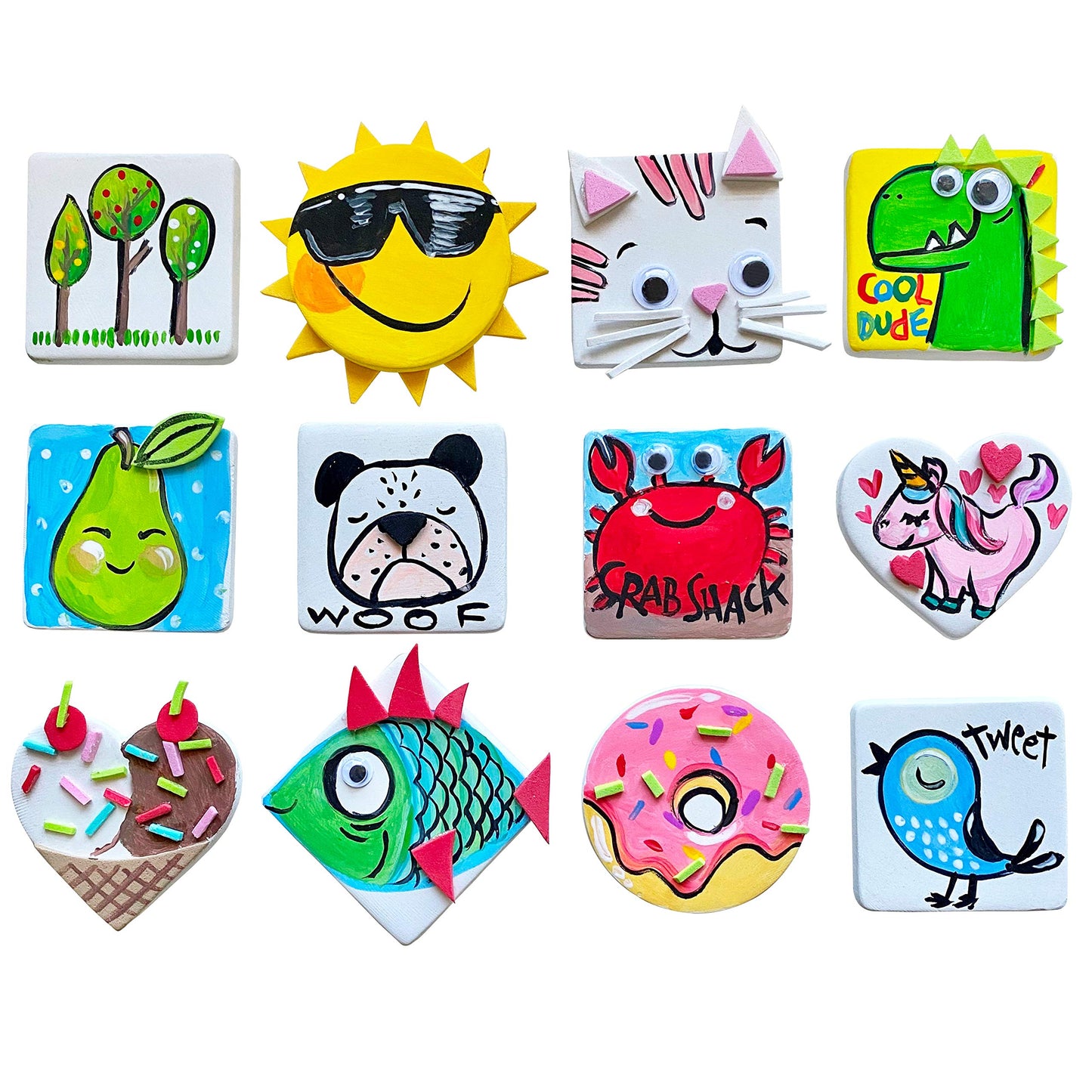 DIY Mini Magnetic Tiles Fridge Magnet, Make Your Own Mini Magnet Tiles DIY Art & Craft Kit, Fun & Creative Birthday Gift for Girls Boys Teens, Arts and Crafts for Kids Ages 8-12 13 Years & Up