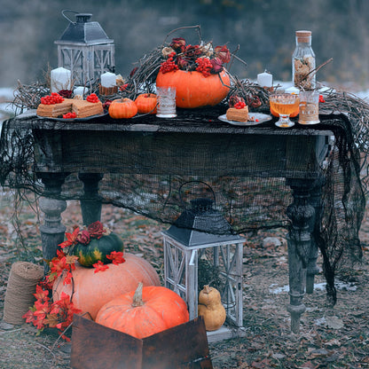 500x39 Inch Large Size Creepy Black Scary Spooky Cloth-Windows Doorways Cover Gauze for Halloween Party Haunted House Decor