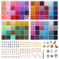 48000pcs Glass Seed Beads Kit for Jewelry Making, 96 Colors 2mm Small Beads with Pendant Charms and Letter Beads for Friendship Bracelet, Necklace Ring Making