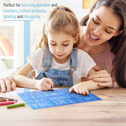 Letters and Numbers Alphabet Templates, Letter Stencils, Pack of 5