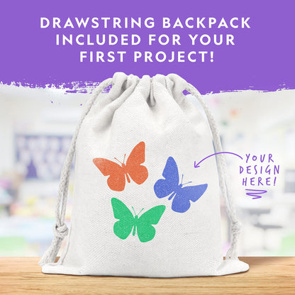 Kids Screen Printing Kit - Arts and Crafts Silk Screen Printing Kit with Fabric Paint, Frame, Stencils & Squeegee Plus Drawstring Bag & More, Screen Print, Silkscreening Kit