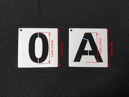 1 Inch Letter Stencils Kit, Alphabet Art Craft Stencils, Reusable Plastic Letters and Numbers Stencil Set for Wood, Wall, Fabric, Rock, Chalkboard, Signage and DIY Art Projects (White, 36 Pcs)