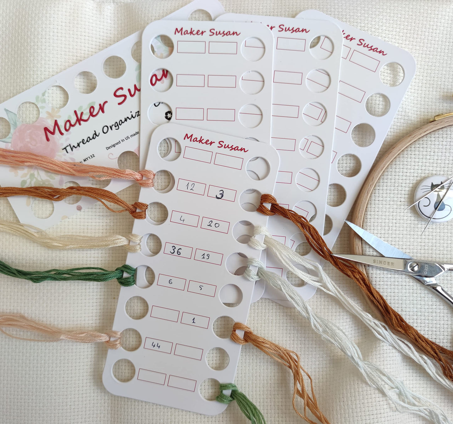 Cross Stitch Needles Kit - 3 Pack (22-26 & 1-5 Sizes), Blunt End, Large Eye, Organizer Card (30 Needles, 1 Card)