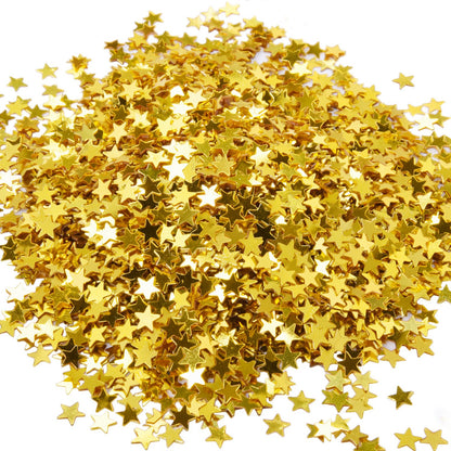 Star Confetti Table Confetti Metallic Foil Stars Sequin for Party Wedding Decorations, 30 Grams/ 1 ounce (Gold)