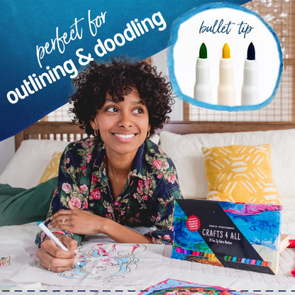 Fabric Pens for Clothes - Pack of 24 No Fade, Fabric Markers Permanent for Clothes - No Bleed, Machine Washable Shoe Markers for Fabric Decorating - Laundry Marker, Erases Stains Easily