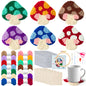 Mushroom Punch Needle Coaster Kit - 22Pcs Easy Art Work Decor Coasters Kits for Beginners, DIY Set of 6 Mushroom Pattern Tufted Rug Pads with Adhesive Felt Yarns Embroidery Hoop Instruction
