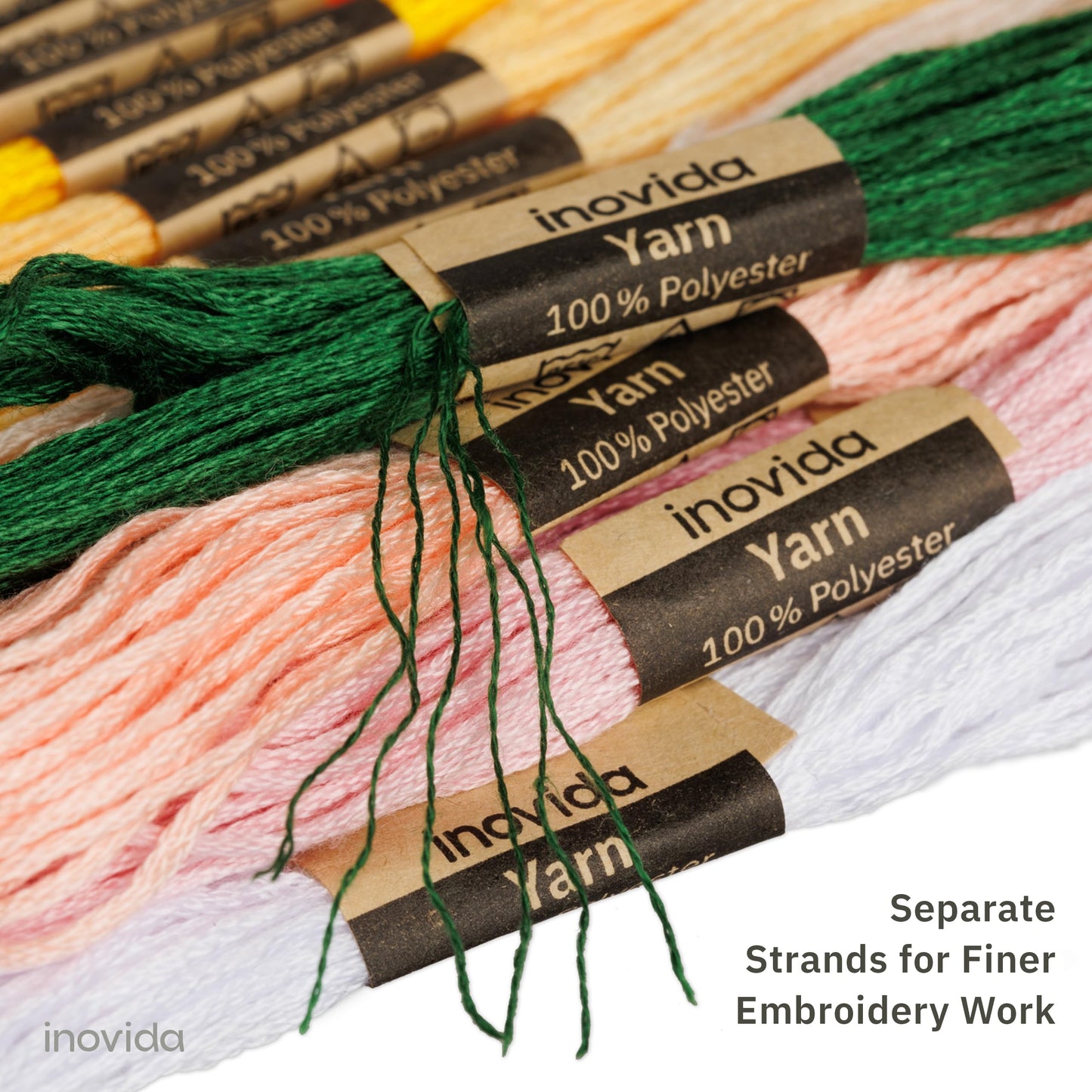 Embroidery Floss Set - 100 Colors, 16 Feet Each: Crafting & Sewing Thread Kit for Friendship Bracelets, Cross Stitch, Weaving, and More – Inovida Embroidery Thread for Beginners and Pros