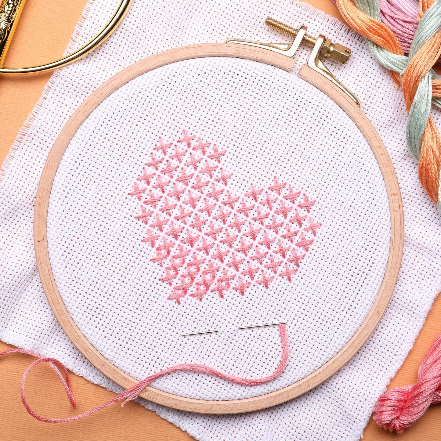 6 Pieces Aida Cloth 14 Count White Cross Stitch Fabric for Craft Embroidery, Handmade Needlework, DIY Handicrafts, 12 by 18-Inch