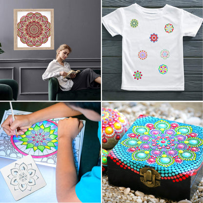 Mandala Dotting Tools, 58PCS Dot Painting Tools Set Rock Painting Supplies with a Blue Zipper Waterproof Storage Bag for Painting Rocks