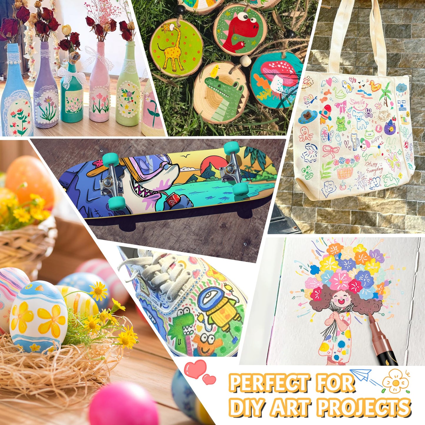 72 Colors Acrylic Paint Pens, 36 Pack Dual Tip Acrylic Paint Pens Markers for Rock Painting, Wood, Stone, Canvas, Ceramic, Glass Surfaces, DIY Crafting & Art Supplies