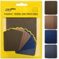 Premium Quality Fabric Iron-on Patches Inside & Outside Strongest Glue 100% Cotton Deep Blue Khaki Gray Brown Repair Decorating Kit 12 Pieces Size 3" by 4-1/4" (7.5 cm x 10.5 cm)