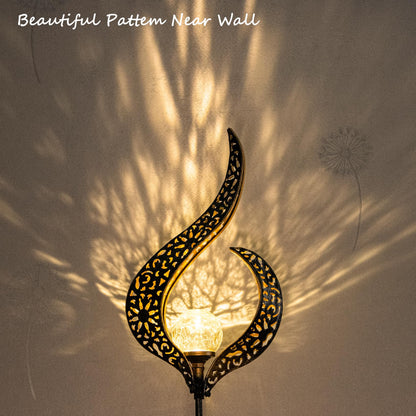 Outdoor Garden Solar Lights Stake, Mothers Day Gifts Mom,Crackle Glass Metal Flower Waterproof LED Fairy Lights for Pathway,Lawn,Patio or Courtyard,Gardening Gifts Women (Bronze)