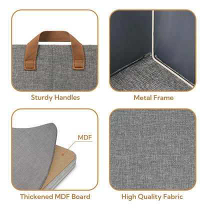 Storage Baskets for Shelves, Basket for Organizing, Organizer Bins, Closet Storage Organizer Bins with Metal Frame, Large, 2-Pack