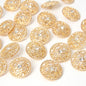 24pcs Craft Buttons for Sewing Clothing, Gold Alloy Rhinestone Crystal Hollow Decorative Metal Cloth Buttons, 25mm, DIY Buttons Craft Supplies (Style5)