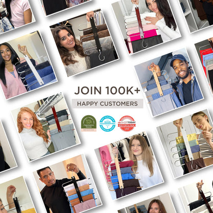 Pants Hangers Space Saving - European Beechwood Scarf and Jean Hangers - Closet Organizer and Space Saver Pant Rack, Leggings Hanger, and Scarf Holder with 360° Swivel Hook (1 Pack)