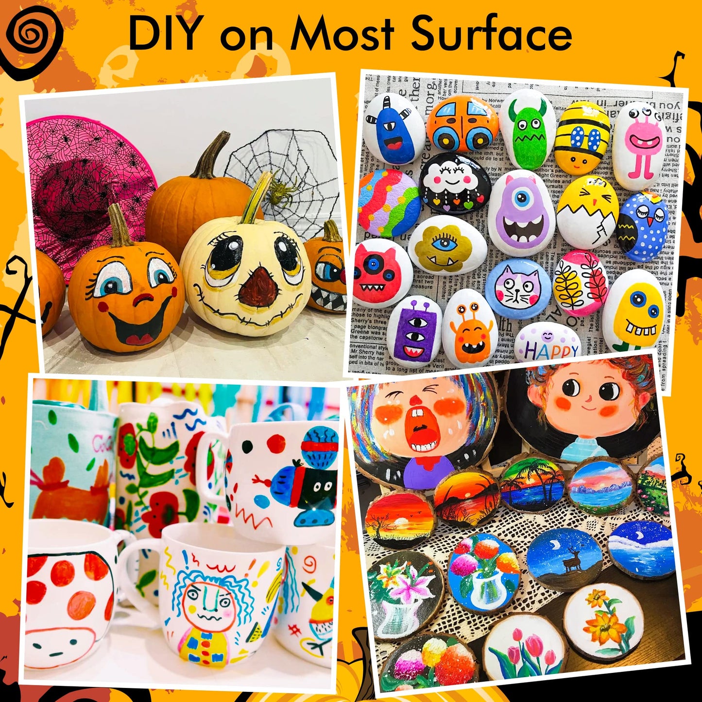 36 Colors Dual Tip Acrylic Paint Markers, Brush and Fine Tip for Rock Painting, Ceramic, Wood, Canvas, Plastic, Glass, Stone, Calligraphy, Card Making, DIY Crafts