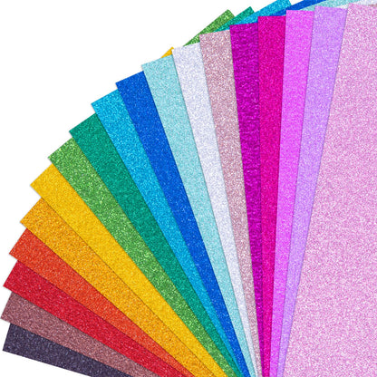 36 Sheets Glitter Cardstock Paper, Sparkly Paper A4 Premium Craft Cardstock, 18 Colors, 250GSM