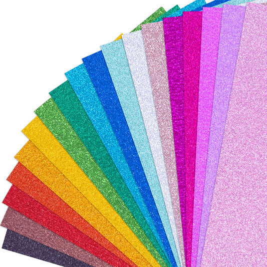 36 Sheets Glitter Cardstock Paper, Sparkly Paper A4 Premium Craft Cardstock, 18 Colors, 250GSM