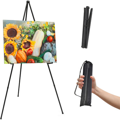 Instant Display Easel Stand, Heavy Duty Adjustable Height 63" Metal Tripod Floor Easel
