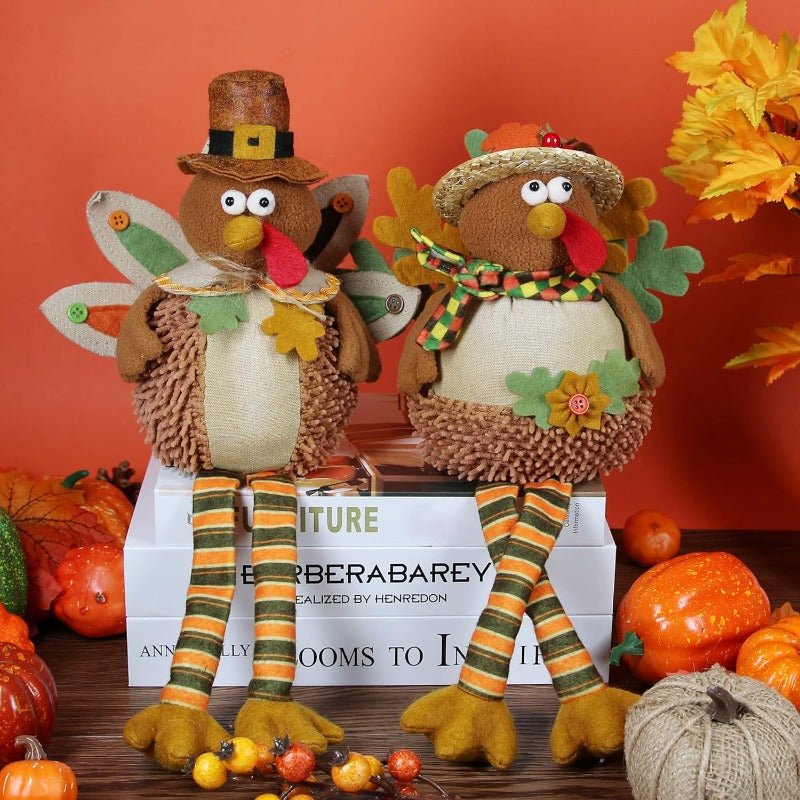 2-Pack Handmade Fall Gnomes - 6-inch Thanksgiving Tabletop Decor for Mantel, Centerpiece, and Holiday Home Decor