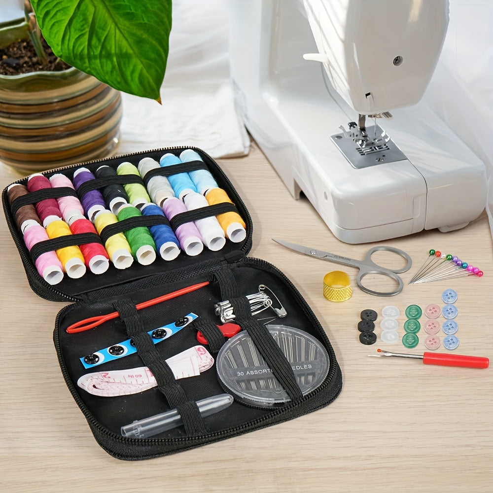 Mixed Color Canvas Sewing Kit, Portable Mini Basic Travel Repair Set