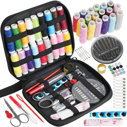 Mixed Color Canvas Sewing Kit, Portable Mini Basic Travel Repair Set