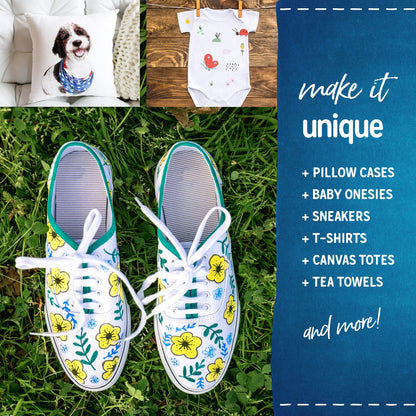 Fabric Pens for Clothes - Pack of 24 No Fade, Fabric Markers Permanent for Clothes - No Bleed, Machine Washable Shoe Markers for Fabric Decorating - Laundry Marker, Erases Stains Easily