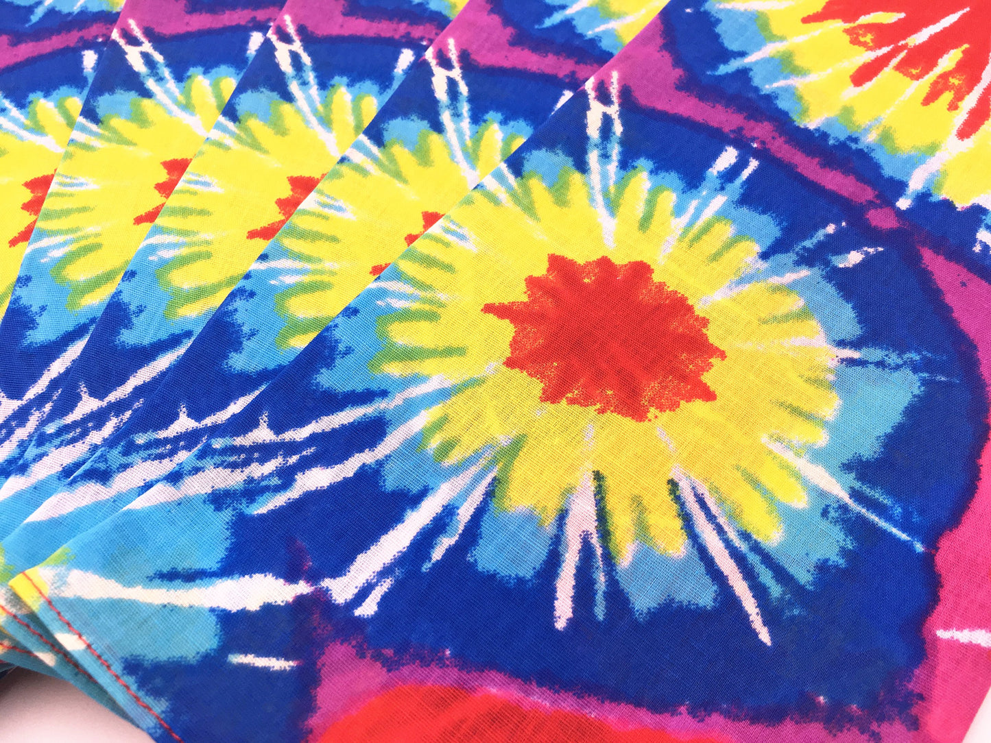 100% Cotton 10 Pack Fine Bandanas（Tie dye）