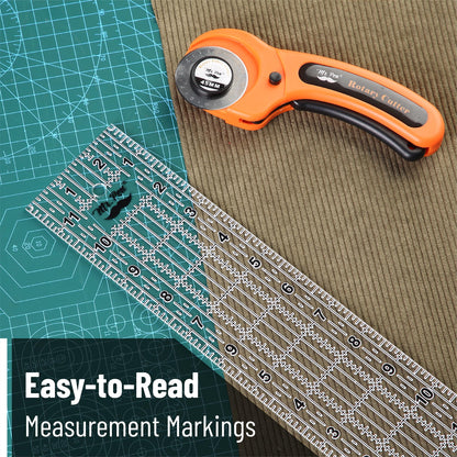 Sewing Ruler, 3 Pack, 6", 12" & 17", Acrylic Ruler, Quilting Ruler, Cutting Ruler, Acrylic Ruler for Cutting Fabric, Rulers for Quilting and Sewing, Non Slip Quilt Rulers, Sewing Supplies