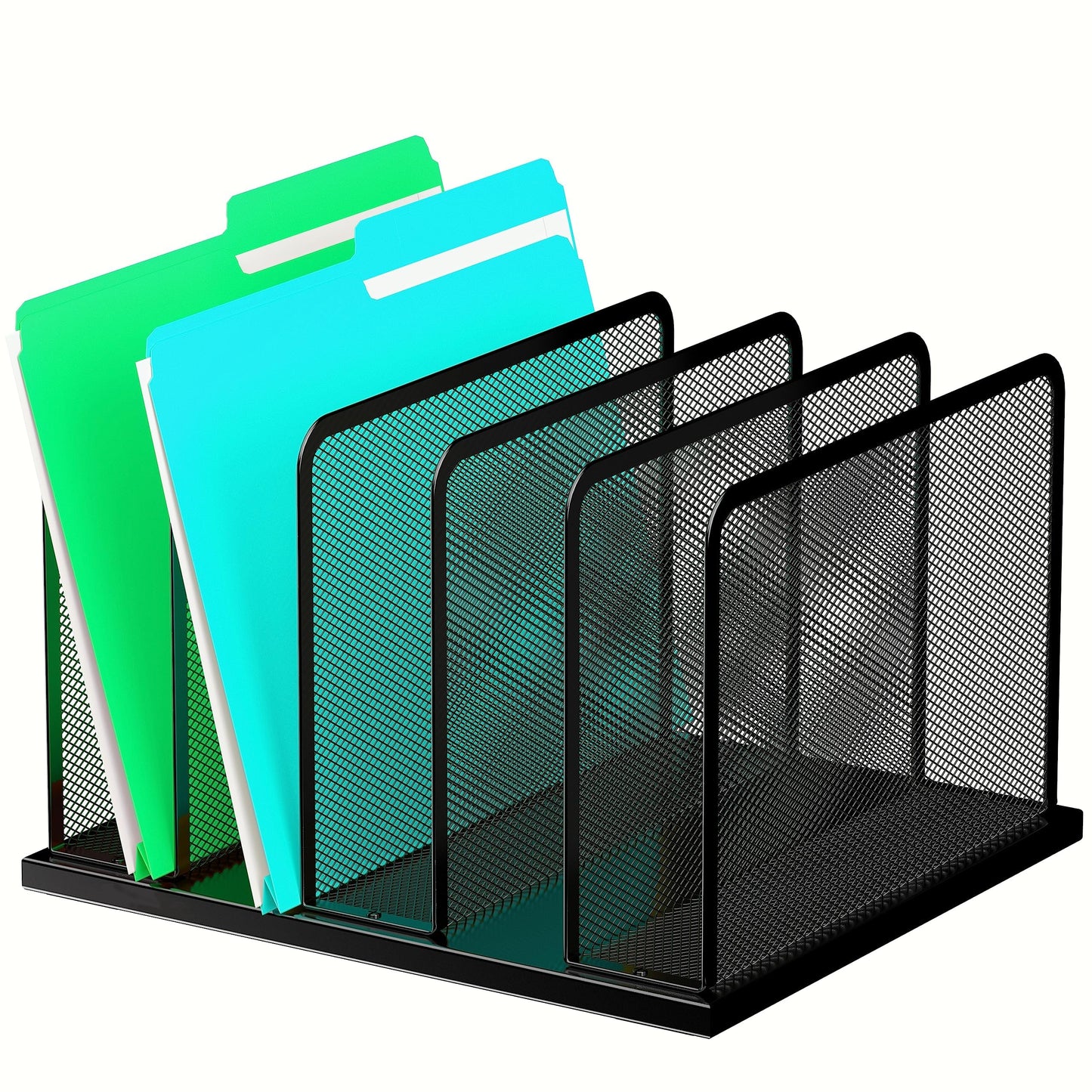 Desk File Organizer 5 Sections Upright Mesh Desktop Organizer File Sorter Office Organization File Holder for Home, Office & Classroom