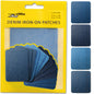 Denim Iron-on Patches Inside & Outside Strongest Glue 100% Cotton Black and White Repair Decorating Kit 12 Pieces Shades of Blue Size 3" by 4-1/4" (7.5 cm x 10.5 cm)