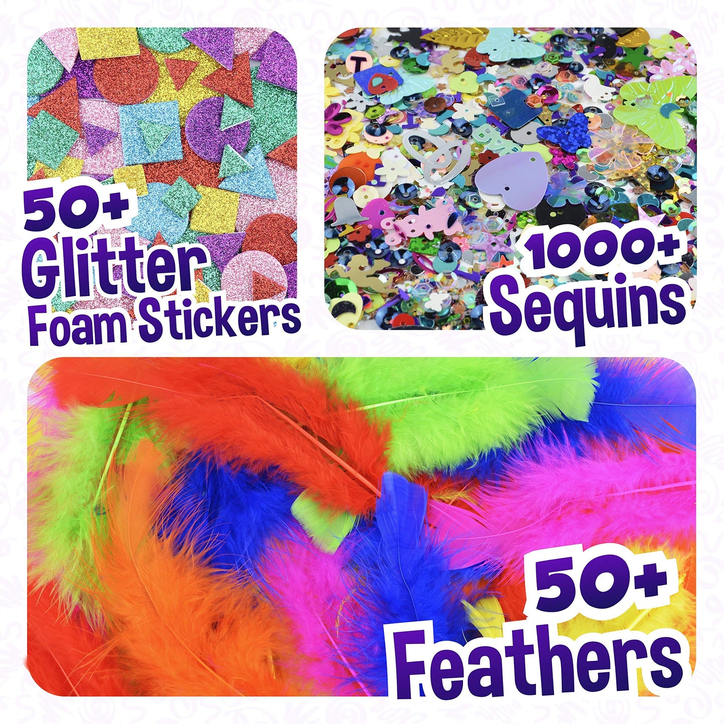 Arts and Crafts Supplies Kit for Kids - Boys and Girls Age 4 5 6 7 8 Years Old - Toddler Art Set Activity Materials - Great for Preschool and Kindergarten Crafting Project - Carl & Kay