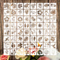Flower Stencils for Painting, 64pcs 3 Inch Stencils for Crafts Rock Painting Stencils Plastic Reusable Stencils for Painting on Wood Wall Tile Home Decor