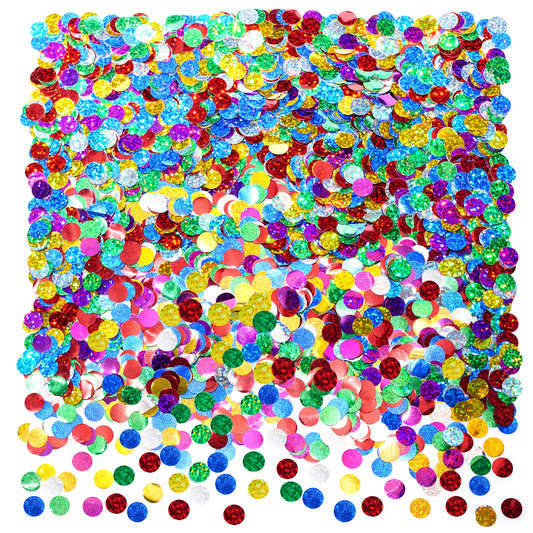 Multicolor Sparkle Foil Metallic Round Table Confetti Decor Circle Dots Mylar Scatter Wedding Bachelorette Valentines Mothers Day Baby Shower Birthday New Years Party Confetti Decorations, 60g
