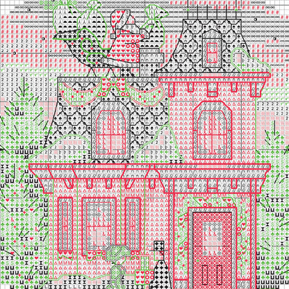 Gold Collection Christmas Village Counted Cross Stitch Ornament Kit, 6 pcs