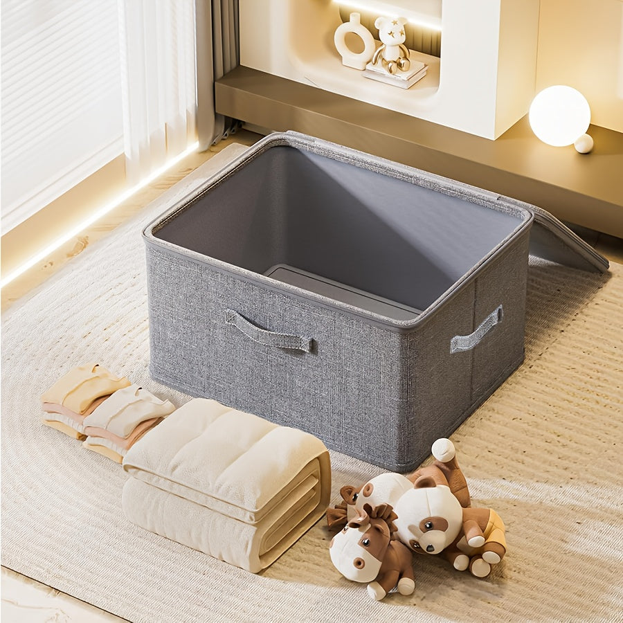 Set of 4 Oversized Collapsible Storage Containers with Double Zippers and Three Handles