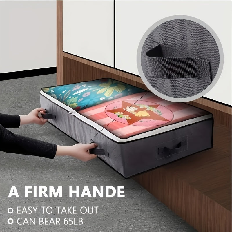 4pcs Large Under Bed Storage Box Set with Transparent Window and Sturdy Handles