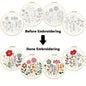 4pcs Set of Fluffy Flower and Grass Pattern Embroidery DIY, Theme Embroidery Cross Stitch Art Kit