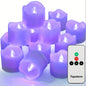 Flameless Candles 12 Pack Remote Controlled LED Tea Light Candles (Purple)
