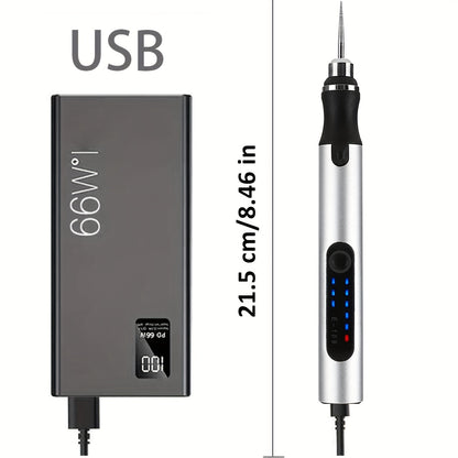 Mini Drill Portable Handheld Micro Carving Pen, Wireless Rotating Tool USB Charging