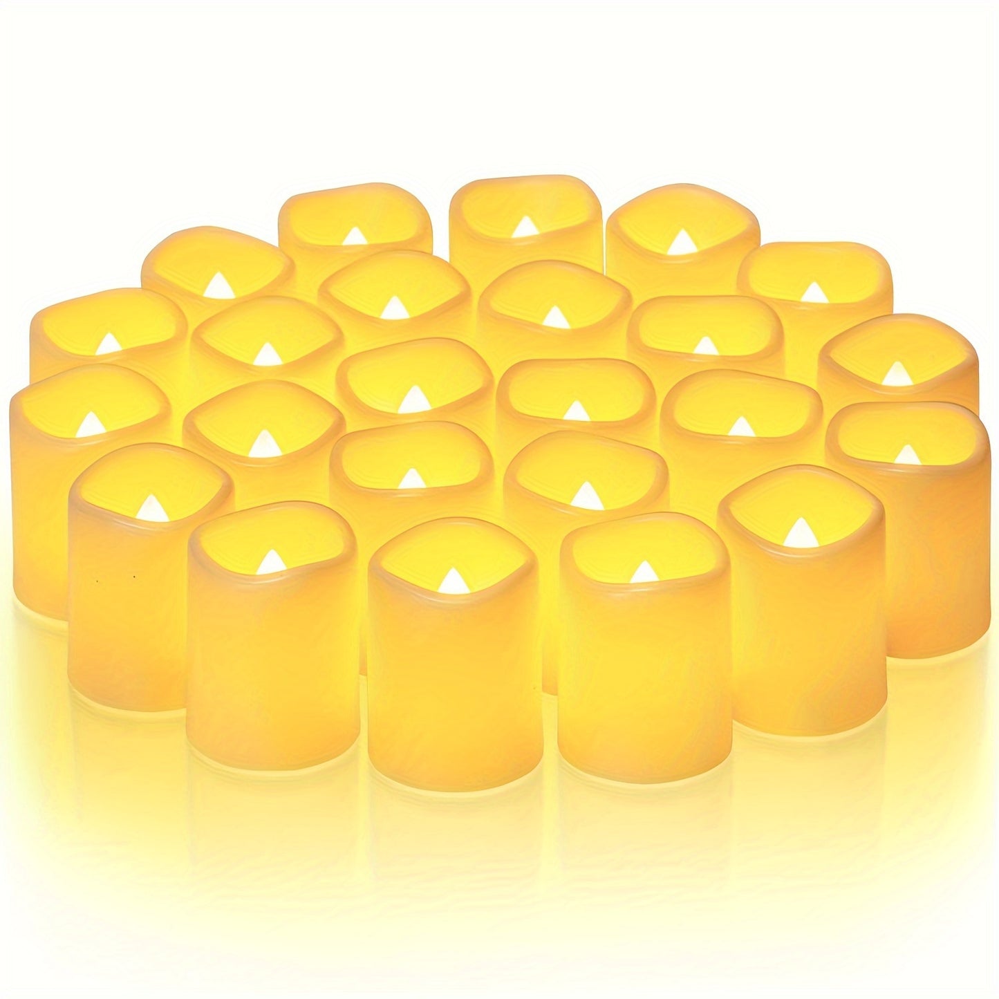 24 Pack Glowing Flameless Candles Battery Powered LED Coal Oil Candles