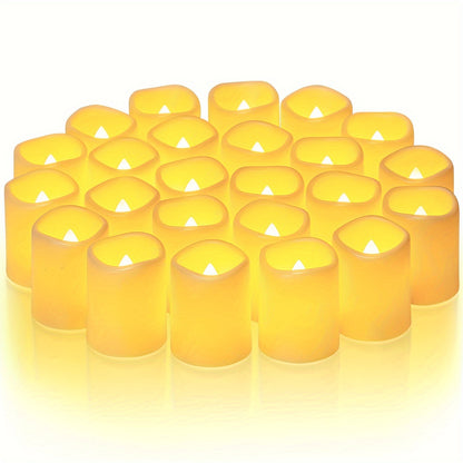 24 Pack Glowing Flameless Candles Battery Powered LED Coal Oil Candles